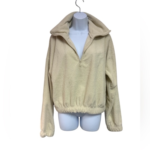 Urban Outfitters Cropped Teddy 1/2 Zip Pullover - Picture 3 of 8